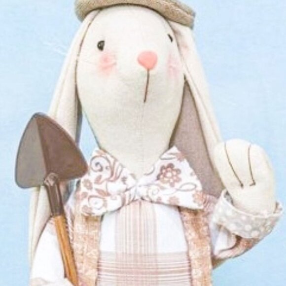 Beige Dangle Leg Bunny Rabbit - Picture 2 of 4